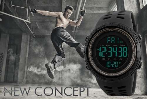 SKMEI (BLACK) Men's Multifunction Sport Watch Date Week Digital Wristwatch