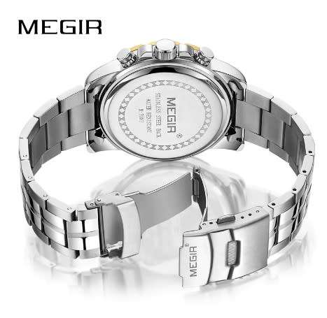 MEGIR 2019 Watch Men Chronograph Quartz Business Mens Luxury Waterproof Wristwatch