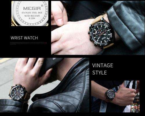 MEGIR 2019 Watch Men Chronograph Fashion Sport Quartz Clock Mens Watch