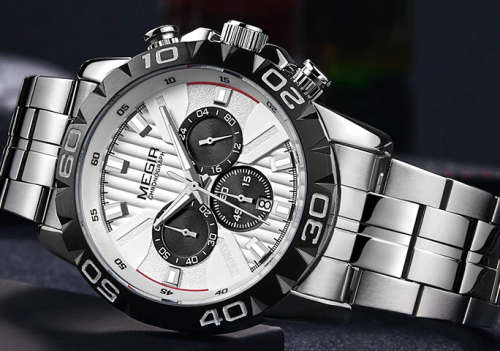 MEGIR 2019 Watch Men Chronograph Quartz Business Mens Luxury Waterproof Wristwatch
