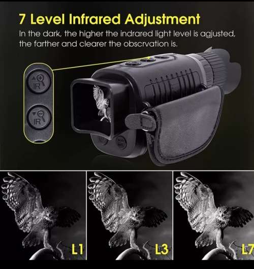 Night Vision Monocular  Device 1080P HD Infrared 5xDigital Zoom Hunting Telescope Outdoor Day Night