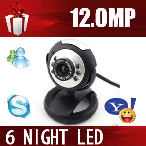 12MEGA PIXEL WEBCAM WITH 6 NIGHT LED WITH BUILD IN MICROPHONE