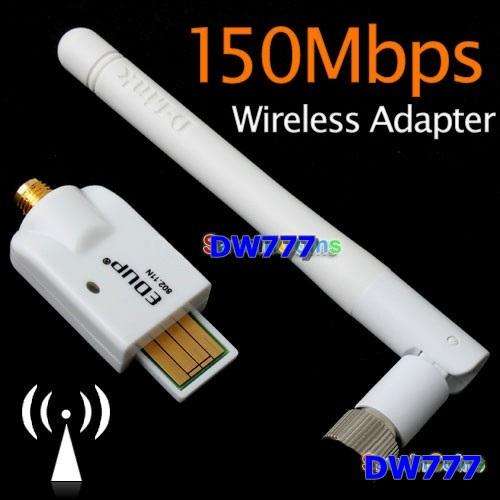 USB 150M WiFi WIRELESS LAN NETWORK CARD ADAPTER ANTENNA