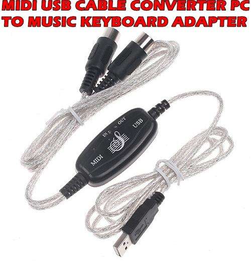 MIDI USB CABLE CONVERTER PC TO MUSIC KEYBOARD ADAPTER