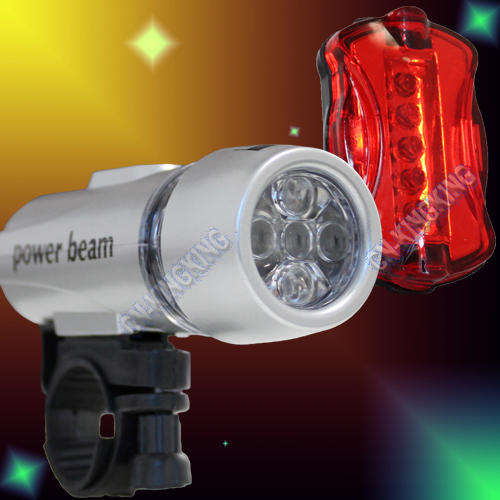 2 IN 1 WATERPROOF 5 LED BICYCLE HEAD LIGHT & REAR FLASHLIGHT
