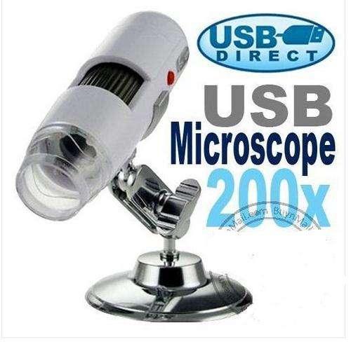 USB DIGITAL MICROSCOPE 1.3 MEGA PIXEL 200X MAGNIFICATION FOR PC