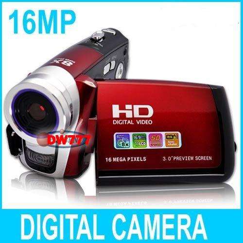 16MP 3" HD DV   DIGITAL VIDEO CAMCORDER CAMERA 8XZOOM RED INCL. BATTERY&CHARGER *IN STOCK*