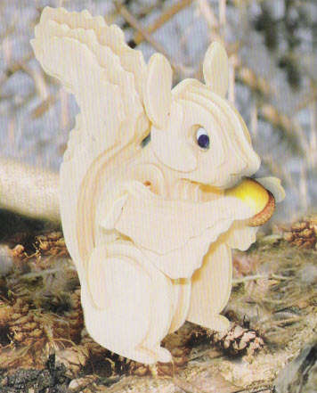 3D Woodcraft Puzzle - Squirrel - Educational Wooden Building Model Kit. See Description!