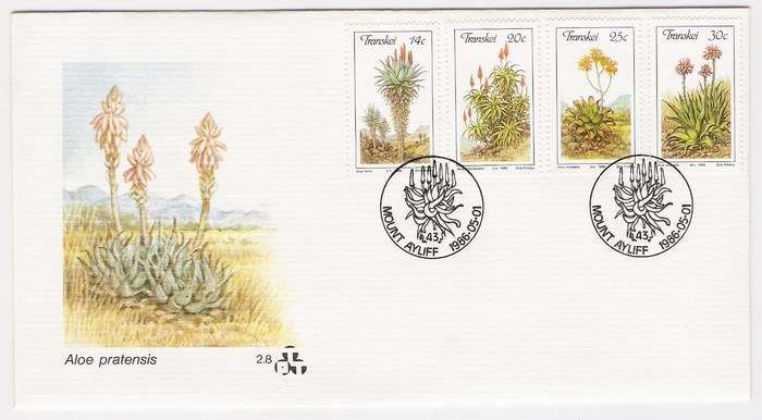 1986 Transkei FDC No. 2.8 - Aloes.