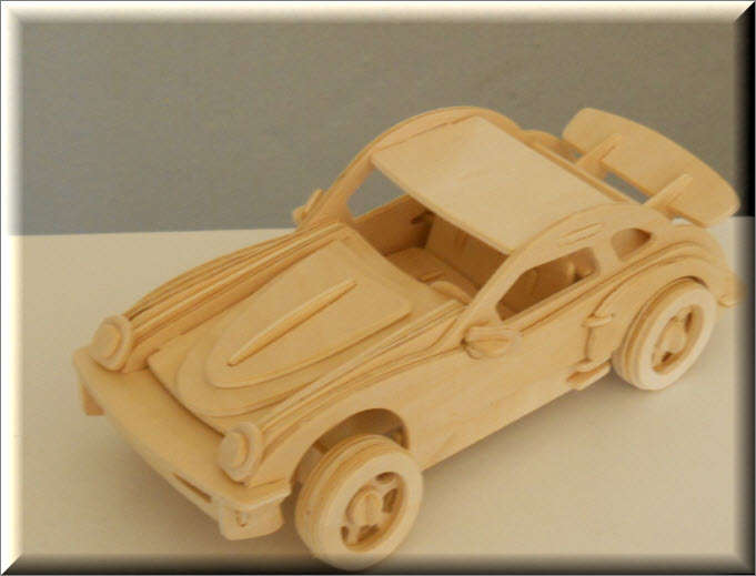 3D Woodcraft Puzzle - Car (Porsche 911 Large) - Educational Wooden Building Model Kit. See Descrip..