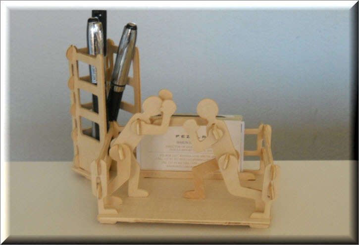 3D Woodcraft Puzzle - Boxing Pen Container - Educational Wooden Building Model Kit. See Description!