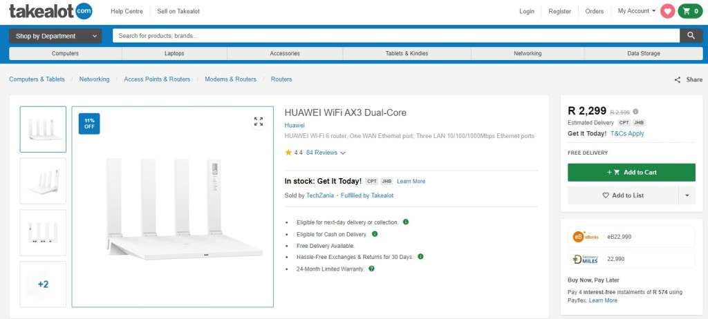 HUAWEI WiFi AX3 Dual-Core Router (Almost Like New)