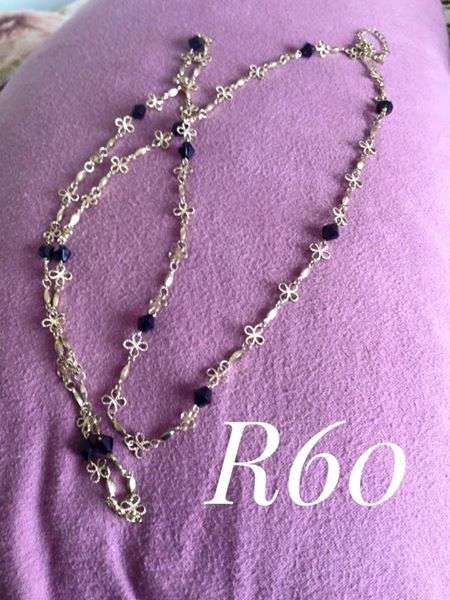 Black and Gold Long Necklace - Sass Diva