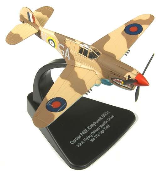Oxford die-cast metal 1/72 Curtis P-40E flown by Neville Duke