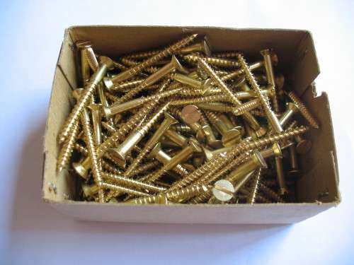 Solid brass countersunk wood screws - 5mm x 50mm