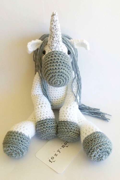 Star the Unicorn - Custom Order - Crocheted Plush - 100% Cotton Yarn
