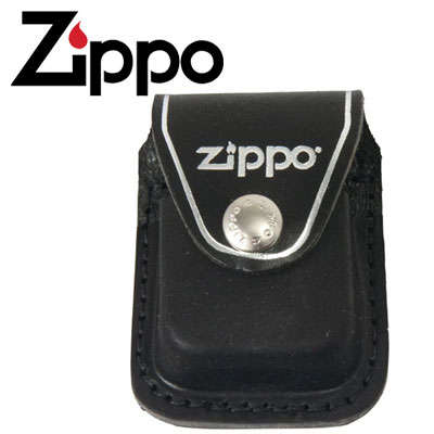 Zippo Genuine Leather Lighter Pouch with Loop - Black