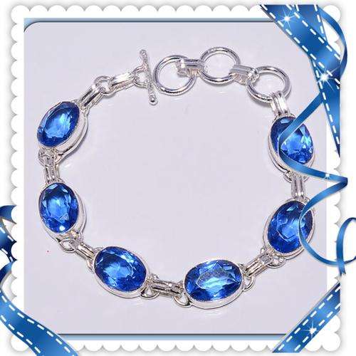 ***EXCEPTIONAL ***IOLITE GEMSTONE BRACELET IN .925 STERLING SILVER