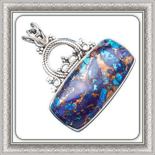 .***YOU HAVE TO SEE*** PURPLE COPPER TURQUOISE SOLID STERLING SILVER PENDANT