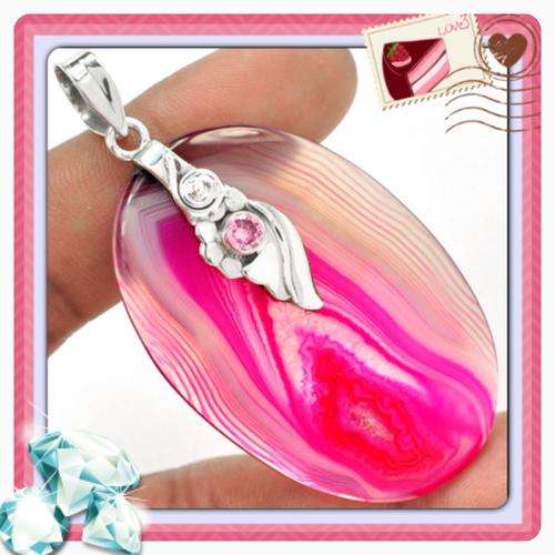 ***RADIANT*** PINK KUNZITE, BOTSWANA AGATE NATURAL GEMSTONE 925 SILVER NECKLACE 17"