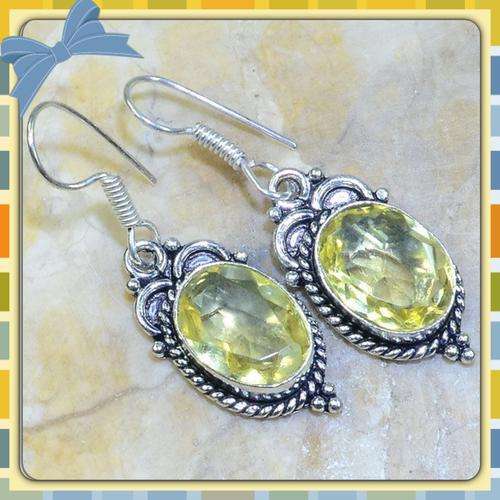 ***ENCHANTING*** NATURAL CITRINE HALLMARKED .925 STERLING SILVER EARRINGS