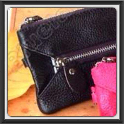 **IN DEMAND**REAL BLACK LEATHER CLUTCH CELL PHONE, WALLET, PURSE, KEYHOLDER BAG