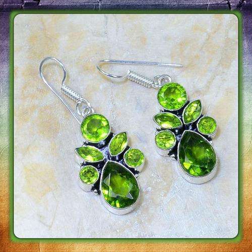 ***ABSOLUTELY BEAUTIFUL SETTING***  PERIDOT GEMSTONE  .925 SILVER EARRINGS