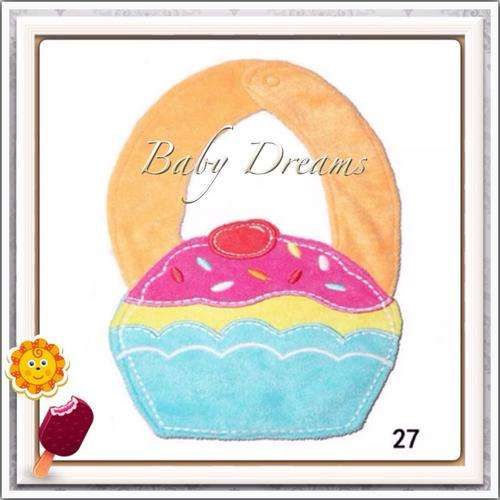 **BABY GIRL MOM'S L'IL CUPCAKE*** 3 LAYER WATERPROOF SOFT TOWELING BIB WITH EASY SNAP CLOSING
