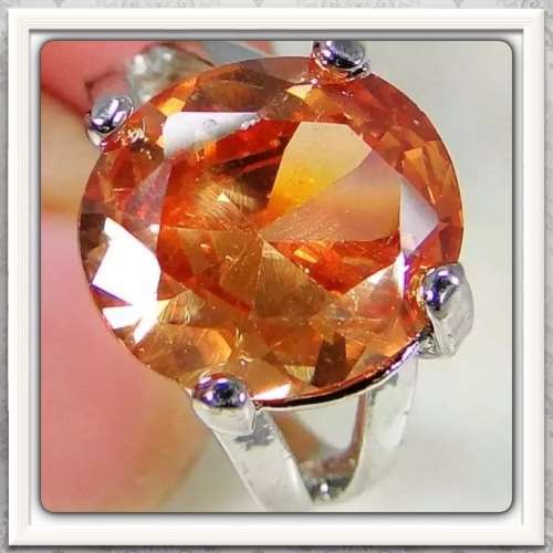 ***SIMPLY GORGEOUS***  MORGANITE QUARTZ GEMSTONE 925 SILVER RING SIZE 8