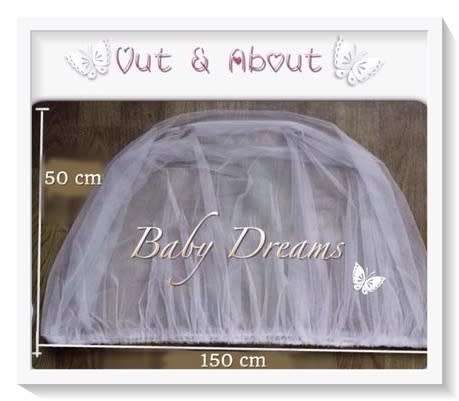 MOSQUITO, INSECTS- SAFE ELASTICATED NET FOR BABY STROLLER, CARRIAGE, CRADLE