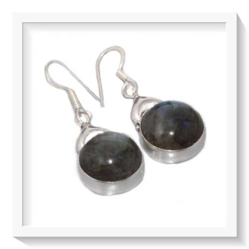 GORGEOUS FLASHING HUES NATURAL BLUE FIRE LABRADORITE, 925 SILVER EARRINGS