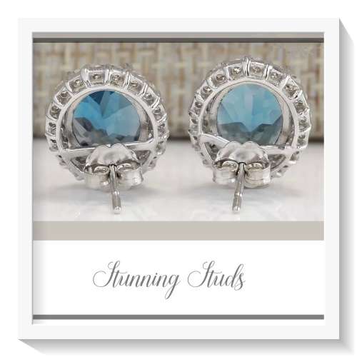 NEW ARRIVAL .925 SILVER SAPPHIRE EVERYDAY ENGAGEMENT WEDDING EARRINGS