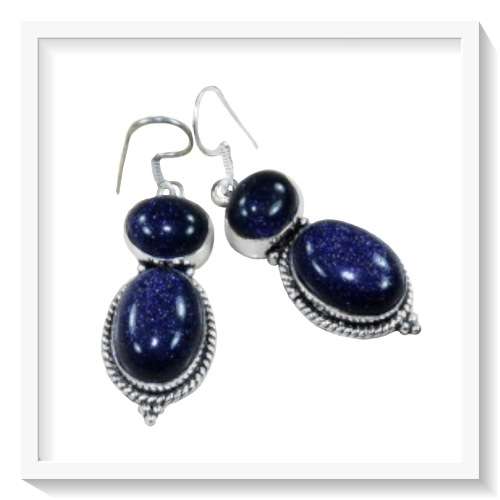 EXCEPTIONALLY BEAUTIFUL  SUN SITARA .925 SILVER EARRINGS