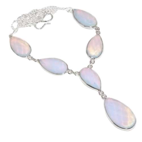 GORGEOUS OPALITE GEMSTONE .925 SILVER NECKLACE