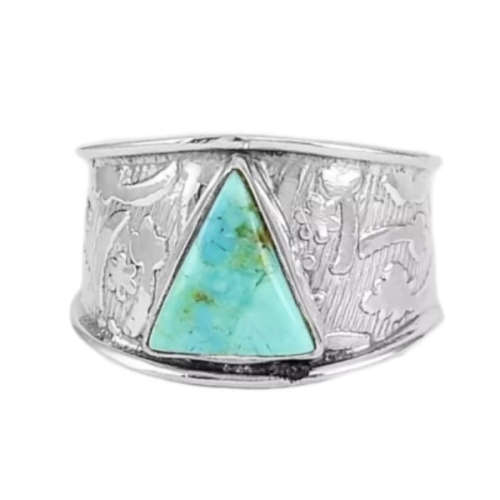 NATURAL MOHAVE TURQUOISE GEMSTONE  SOLID .925 STERLING SILVER RING 9