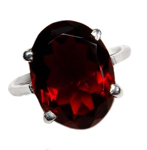 6 CT FIRE GARNET SOLID .925  STERLING SILVER  RING SIZE 8