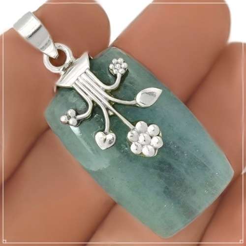 MAGNIFICENT SIZE HANDMADE NATURAL AQUAMARINE, BLUE TOPAZ GEMSTONE SOLID 925 STERLING SILVER PENDANT