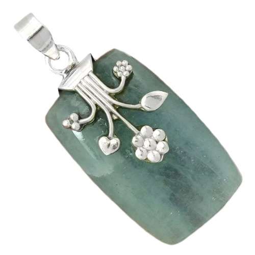 MAGNIFICENT SIZE HANDMADE NATURAL AQUAMARINE, BLUE TOPAZ GEMSTONE SOLID 925 STERLING SILVER PENDANT