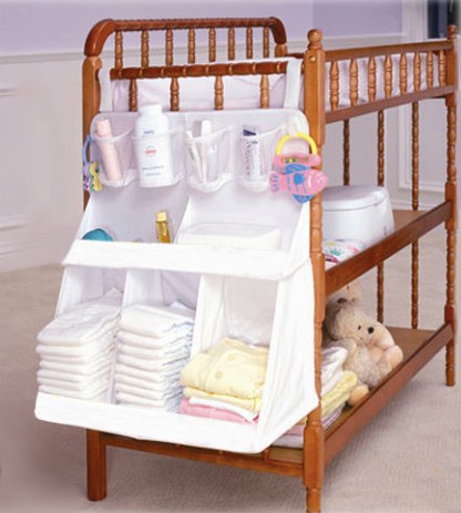 INCREDIBLE FIND BABY BEDSIDE/wall hanging BAG- WATERPROOF POLYESTER CREAMY- WHITE