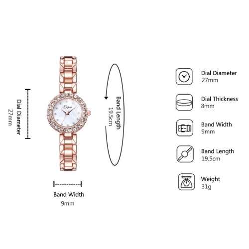 Womens Luxury Brand Quartz Watch and Bracelet Set with Sparkly Crystal Accents