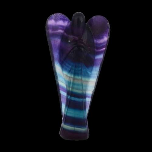 HAND CARVED NATURAL FLUORITE ANGEL POCKET / HOME DECOR/ REIKI