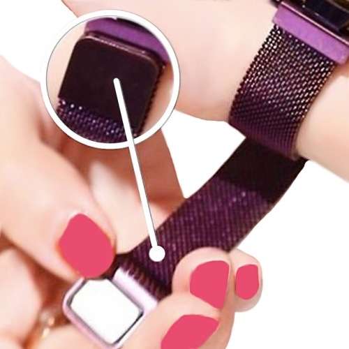 Women's Relogio Feminino Magnetic Watch Strap Wristwatches in Rose Gold and Deep Purple