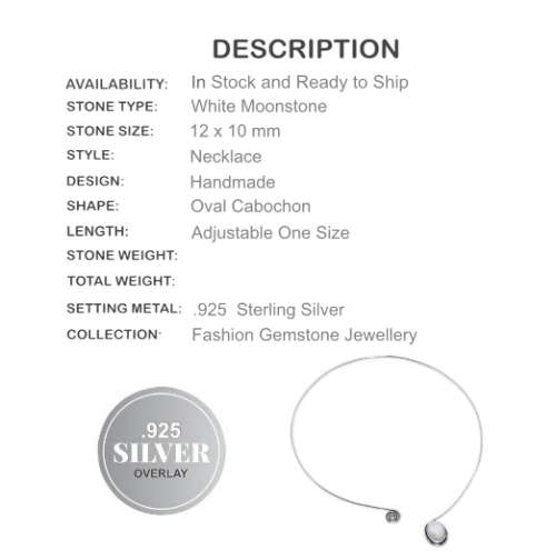 Natural Rainbow Moonstone.925 Silver Necklace