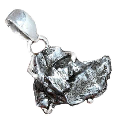 Natural Gibeon Meteorite Solid .925 Solid Sterling Silver