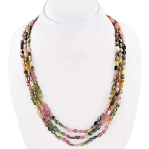 128.95 cts Natural Unheated Watermelon Tourmaline Gemstone Silver Bracelet