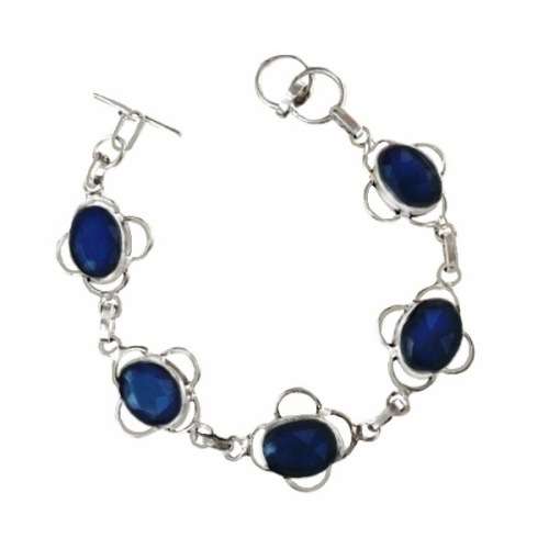 Indian Sapphire Gemstone .925 Silver Bracelet