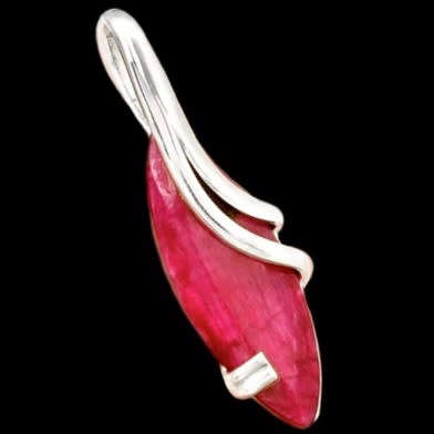 Modern Indian Ruby Marquise Gemstone Solid .925 Sterling Silver Pendant
