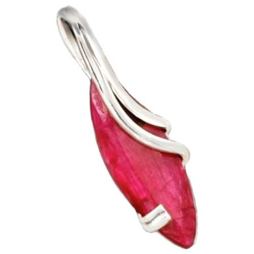 Modern Indian Ruby Marquise Gemstone Solid .925 Sterling Silver Pendant