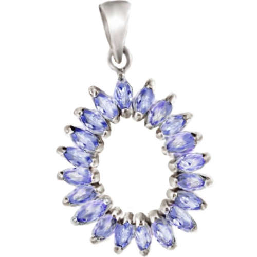 Rare Earth Mined Beauty Unheated Tanzanite Gemstone Solid .925 Silver Pendant