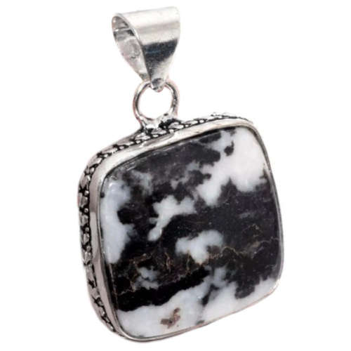 Natural White Buffalo Turquoise .925  Silver Pendant